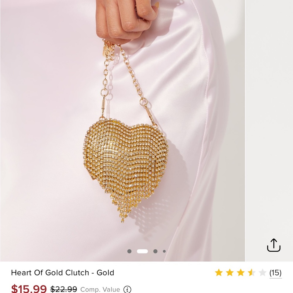 Gold Heart Clutch